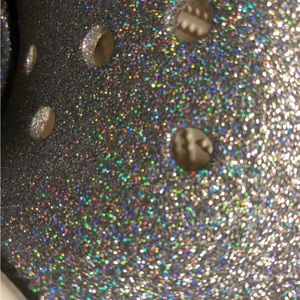 Holographic Silver Glitter Crocs